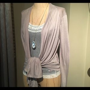 GUC Forever 21 Tan Taupe Long Sleeve Lightweight No Closure Cardigan Size Small